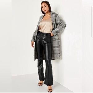 Faux Leather High Rise Bootcut Pants